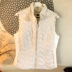 White House Black market white vest with silver accents